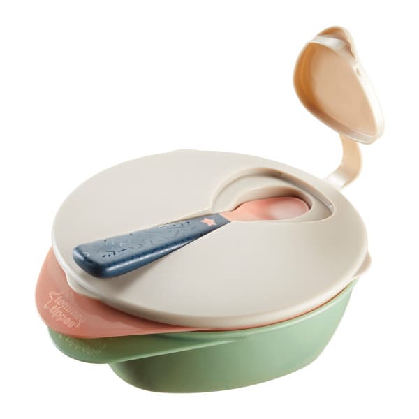 TOMMEE TIPPEE- 446718-EASY SCOOP FEEDING BOWLS WITH LID & SPOON