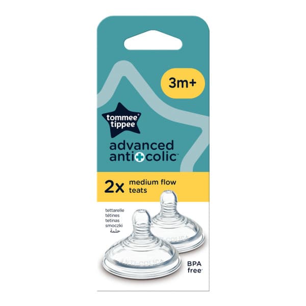 TOMMEE TIPPEE- 421128-CLOSER TO NATURE- ANTI COLIC MEDIUM FLOW TEATS 3+