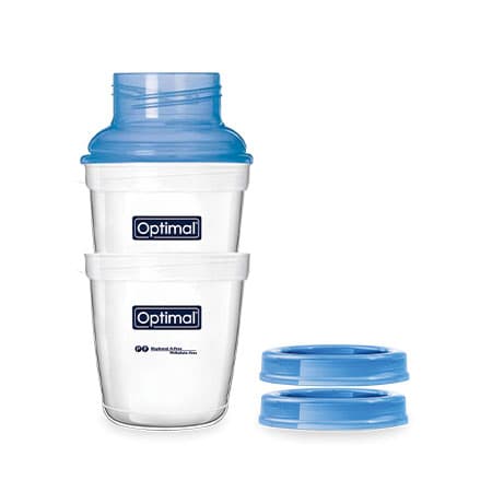 OPTIMAL OPB-1077 WIDE NECK FOOD & MILK STORAGE CUPS 180ML