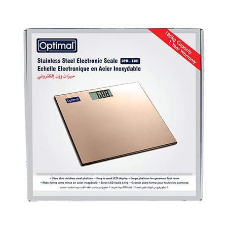 OPTIMAL OPM-1301 STAINLESS STEEL ELECTRONIC SCALE GOLD