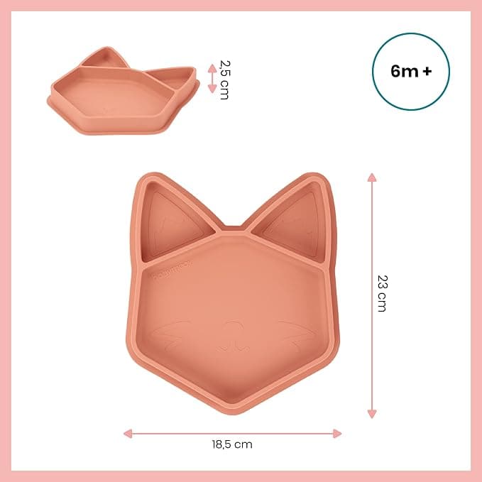 Babymoov-088844 ISY Baby Plate, Silicone, Suction Toddler Plates Divided