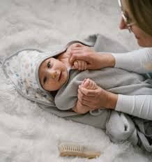BABYONO-088676 Towel with hood terry Green 100x100 cm