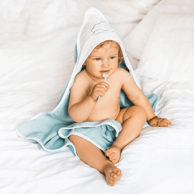 BABYONO-088676 Towel with hood terry Cloud Blue 100x100 cm