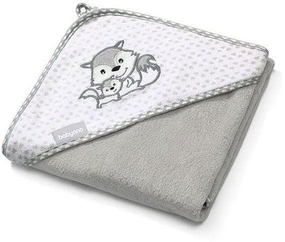 BABYONO-109576 Bamboo hooded Towel Grey Natural 100x100 cm