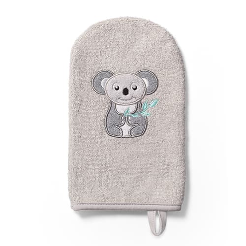 Babyono-109582 Bamboo baby wash mitt NATURAL BAMBOO Grey
