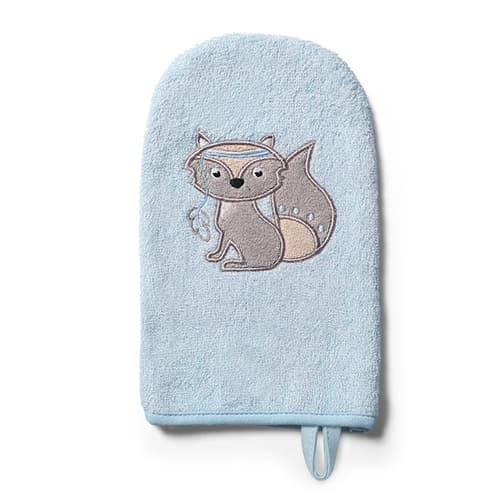 Babyono-109581 Bamboo baby wash mitt NATURAL BAMBOO Blue
