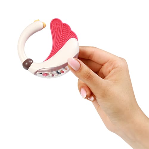 Babyono-109596 Rattle with teether White Swan