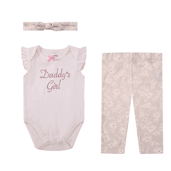 Mother's Choice- 110718 3 Pc Baby Ribbed Set - Earth Edition