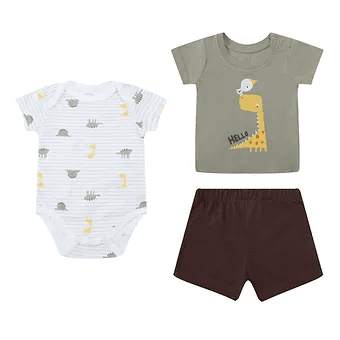 Mother's Choice-110706 3 pc set of Bodysuit, T-shirt and Pants