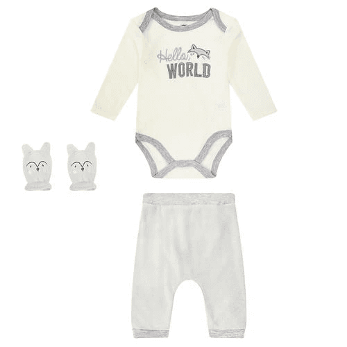 Mother's Choice- 110638 3 pc Winter set of Bodysuit, Mink Leggings and Mittens