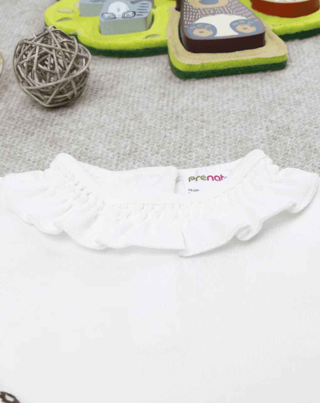 Prenatal, White Baby Bodysuit With Teddy Bears